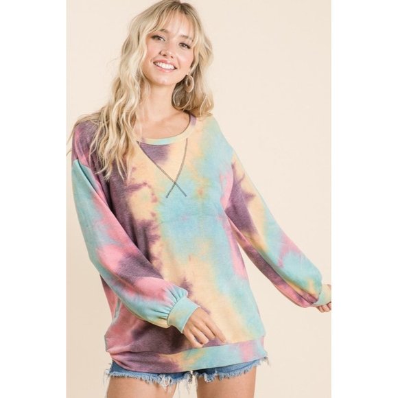 BiBi Tie Dye Pullover Top - Picture 7 of 7